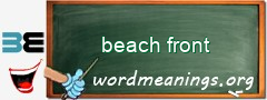 WordMeaning blackboard for beach front